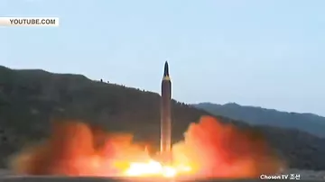 Опубликованы кадры пуска новой баллистической ракеты КНДР
