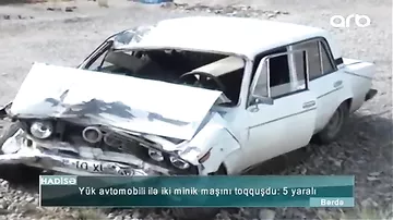 Bərdədə zəncirvari qəzada 5 nəfər ağır yaralandı - SİYAHI
