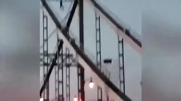 Руфер сорвался киевского моста