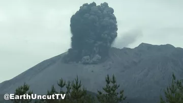 В сети появилось захватывающее видео извержения вулкана Сакурадзима в Японии