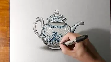 3D рисование фарфорового чайника
