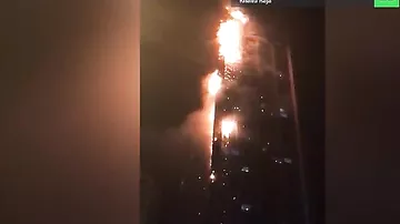 В Дубае горит один из высочайших небоскребов мира