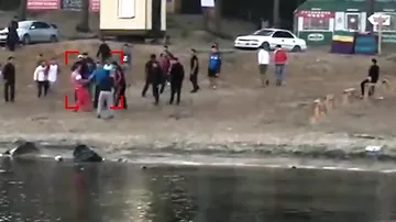Опубликовано видео убийства борца-чемпиона на пляже в Бурятии
