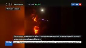 В центре Тбилиси горит лес