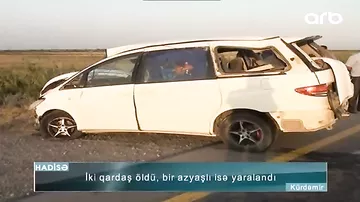 Kürdəmirdə avtomobil səkiyə çırpıldı: 2 ölü