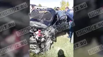 Видео с места лобового столкновения двух авто в Чечне, унесшего жизни 5 человек