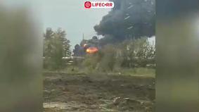 В России горит нефтеперерабатывающий завод