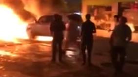 В Саудовской Аравии на заправке загорелась машина