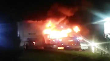 Появилось видео с места пожара в подмосковном Чехове