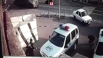 Камера сняла момент нападения на полицейских в Ингушетии