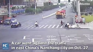 Шокирующие последствия нарушения ПДД в Китае попали на видео