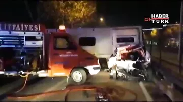 Видео с места ДТП с автобусом в Турции