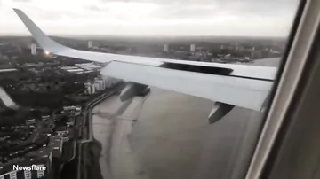 Видео ураган Элеанор испугал экипаж самолета заходившего на посадку в Лондоне