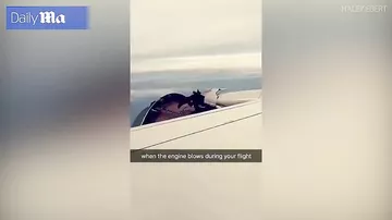 Пассажиры United Airlines сняли на видео, как развалился двигатель "боинга" -1
