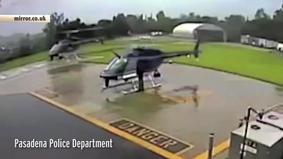 Два полицейских вертолета врезались друг в друга на парковке