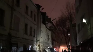 В центре Москвы обрушилась часть здания