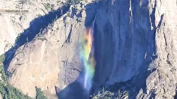 «Извергающий» радугу водопад попал на камеры