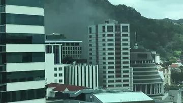 Building on fire Wellington