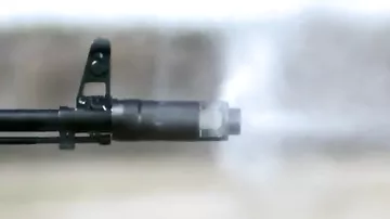 SlowMotion стрельба из ак-74 (замедленная съемка)