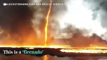 Пожарные сняли на видео гигантский огненный смерч в Англии