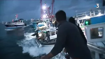 Сражение французских и английских рыбаков из-за гребешков попало на камеры