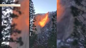 «Огненный» водопад изумил туристов в США