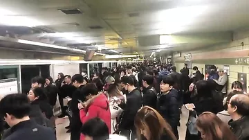 В Сеуле поезд сошел с рельсов
