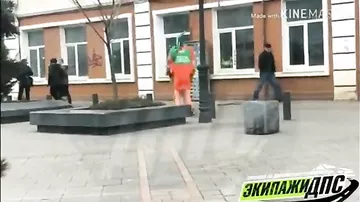 "Человек-морковь" победил "гамбургер" в уличной драке