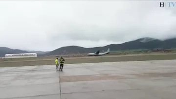 ЧП с военным самолётом в Испании попало на камеры