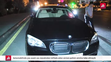 Avtomobilində çoxavazlı səs siqnalından istifadə edən sürücü polisin əmrinə tabe olmayıb