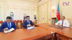 Президент Ильхам Алиев принял Анара Тагиева в связи с назначением главой Исполнительной власти города Евлах и Эльнура Рзаева в связи с назначением главой Исполнительной власти Хачмазского района