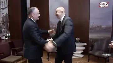 Azərbaycan Prezidenti İlham Əliyev Münxendə Moldova Prezidenti İqor Dodon ilə görüşüb