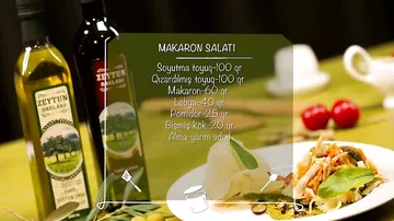 Zeytun yağlı makaron salatı