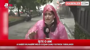 Canlı yayım edən müxbirin başına budaq düşdü, qan içində qaldı - İstanbulda leysan, fırtına...