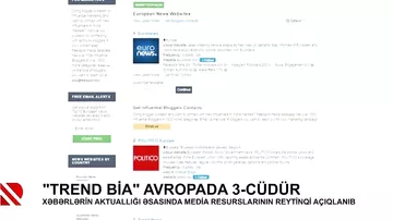 Trend BİA Avropada nüfuzlu media resurslarının ilk üçlüyündə yer alıb - Real TV-nin reportajı