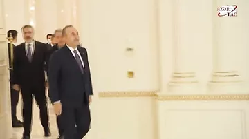 Президент Ильхам Алиев принял министров иностранных дел, национальной обороны и начальника Национальной разведывательной организации Турции
